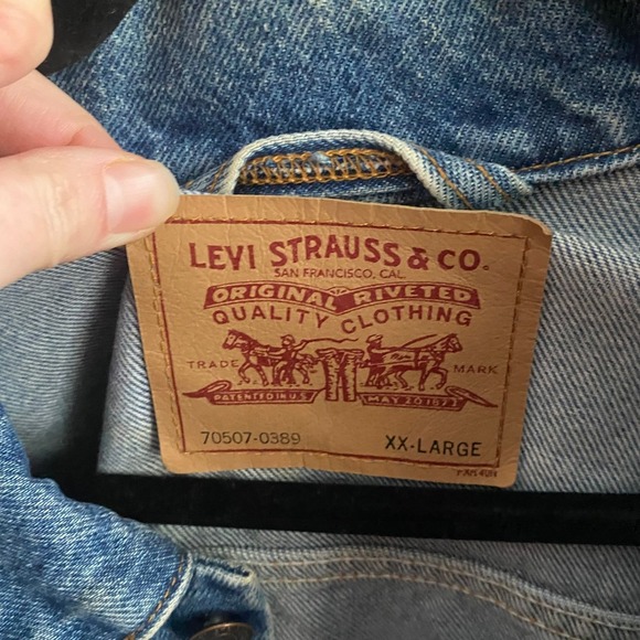 Vintage Levi's Made in USA Denim Trucker Blue Jean Jacket XXL Oversized Heritage - Picture 2 of 8